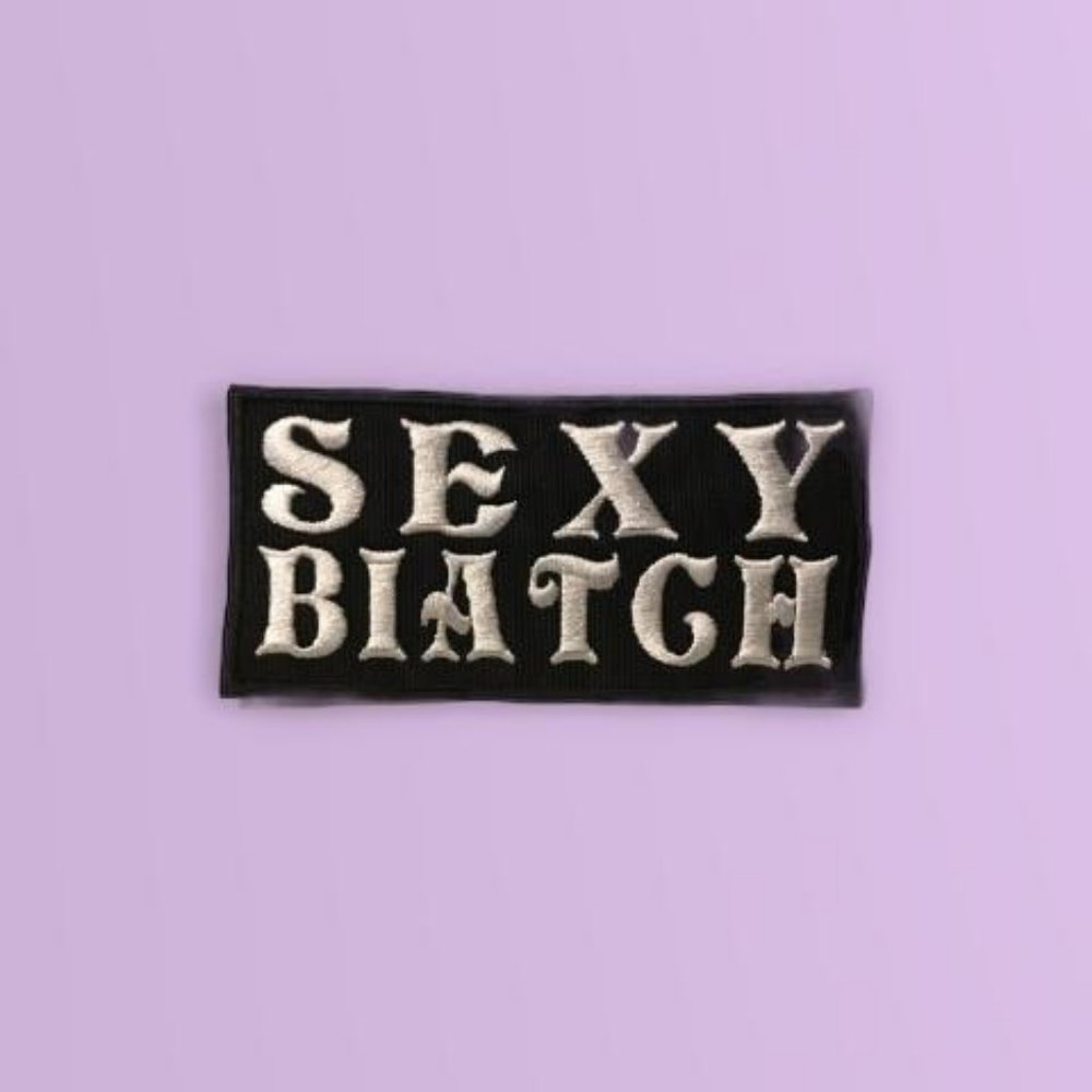 Funny Biker Patch or Funny Dog Patch SEXY BIATCH